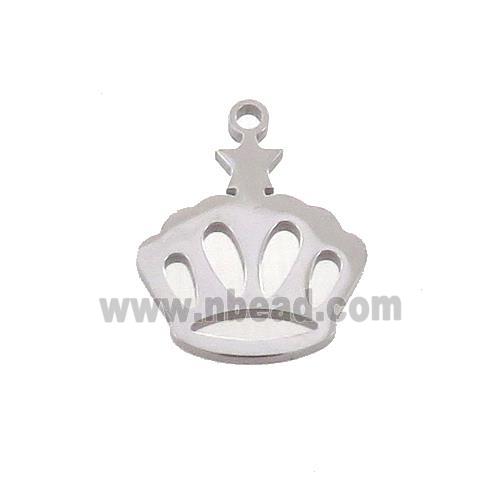 Raw Stainless Steel Crown Charms Pendant