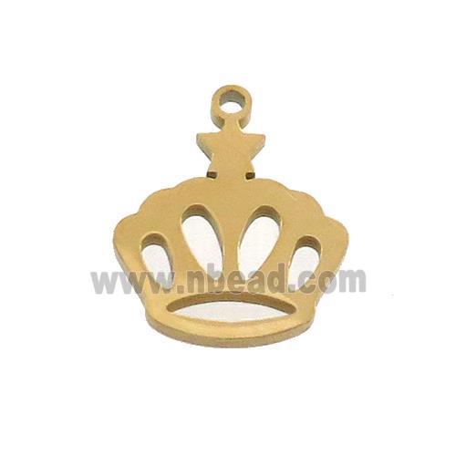 Stainless Steel Crown Charms Pendant Gold Plated