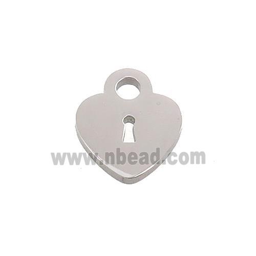 Raw Stainless Steel Heart Lock Charms Pendant