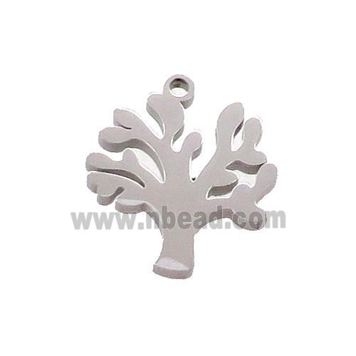 Raw Stainless Steel Tree Charms Pendant