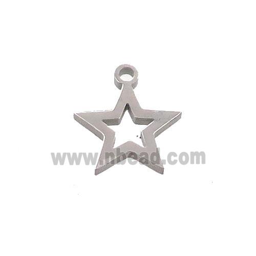 Raw Stainless Steel Star Charms Pendant