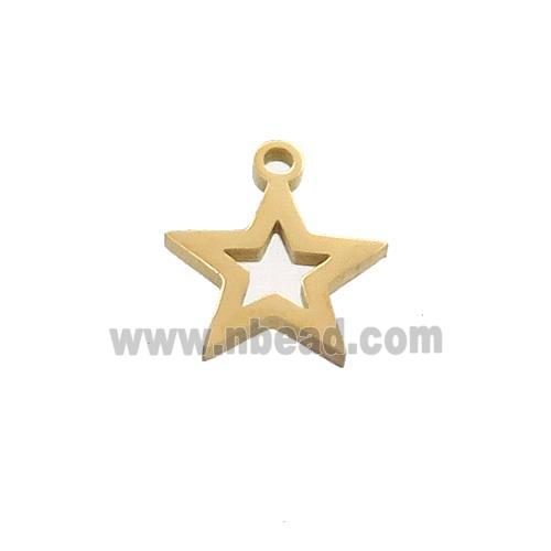 Stainless Steel Star Charms Pendant Gold Plated