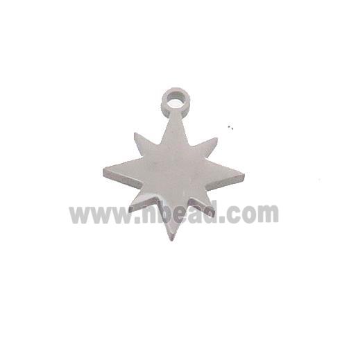 Raw Stainless Steel Northstar Charms Pendant
