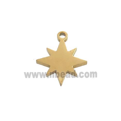 Stainless Steel Northstar Charms Pendant Gold Plated