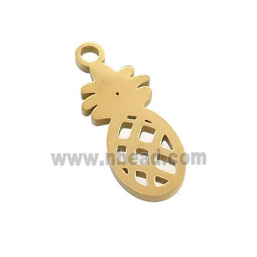 Stainless Steel Pineapple Charms Pendant Gold Plated