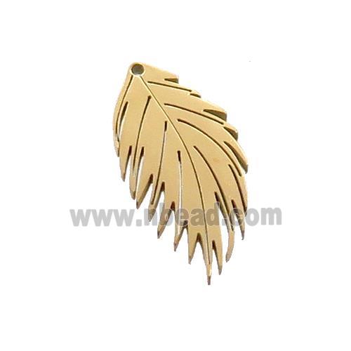 Stainless Steel Feather Charms Pendant Gold Plted