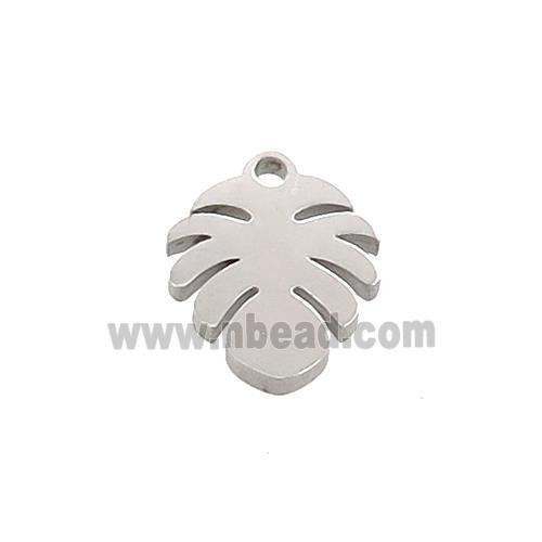 Raw Stainless Steel Monstera Plants Leaf Charms Pendant
