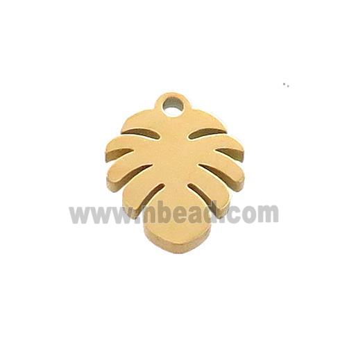 Stainless Steel Monstera Plants Leaf Charms Pendant Gold Plated