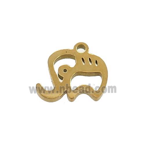 Stainless Steel Elephant Charms Pendant Gold Plated
