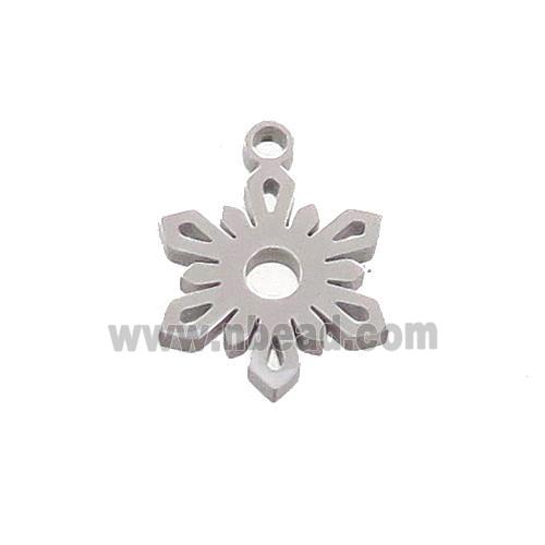 Raw Stainless Steel Snowflake Charms Pendant