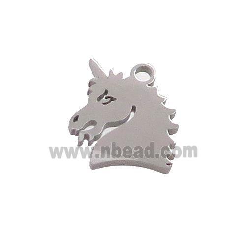 Raw Stainless Steel HorseHead Charms Pendant