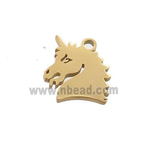 StainlesStainless Steel HorseHead Charms Pendant Gold Plated