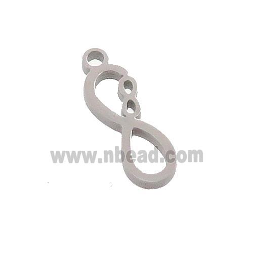 Raw Stainless Steel Infinity Charms Pendant