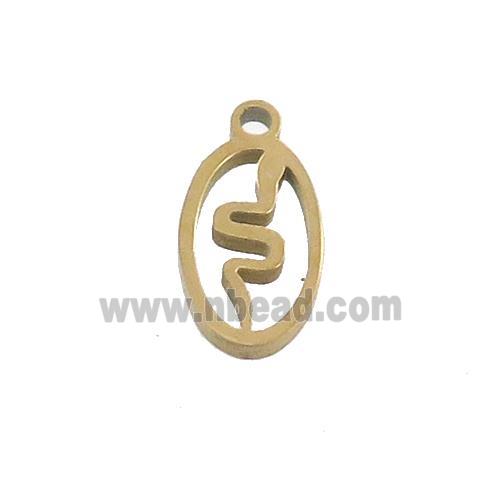 Stainless Steel Snake Charms Pendant Gold Plated