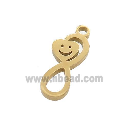 Stainless Steel Infinity Pendant Heart Emoji Gold Plated