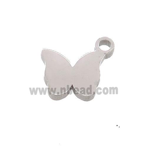 Raw Stainless Steel Butterfly Charms Pendant