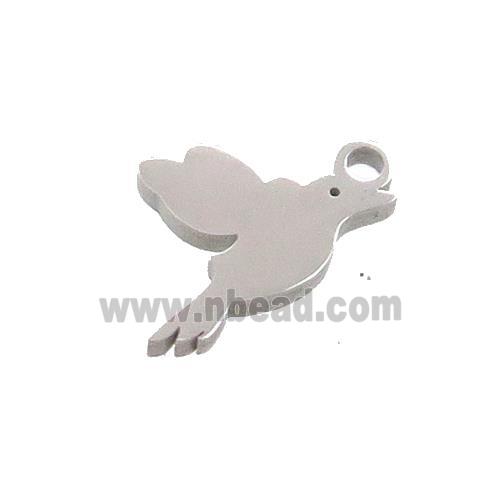 Raw Stainless Steel Birds Charms Pendant