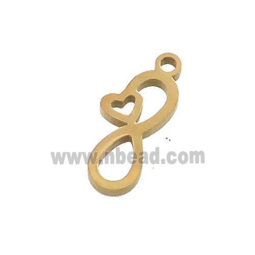Stainless Steel Infinity Pendant Heart Gold Plated