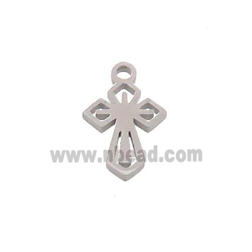 Raw Stainless Steel Cross Charms Pendant