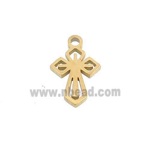 Stainless Steel Cross Charms Pendant Gold Plated