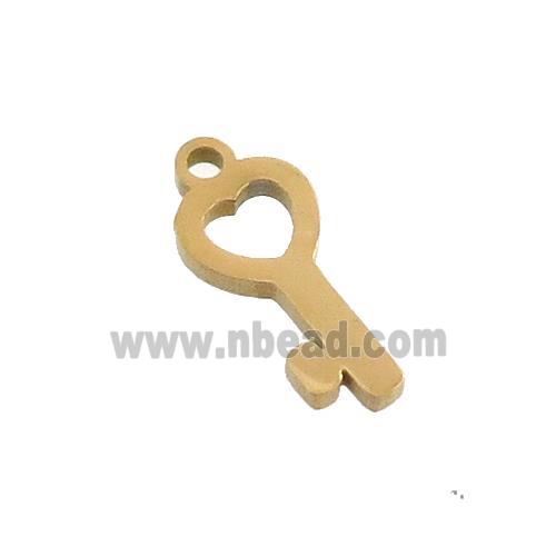 Stainless Steel Key Charms Pendant Gold Plated