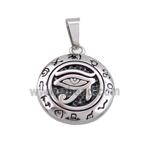 Stainless Steel Horus Eye Charms Pendant Zodiac Antique Silver