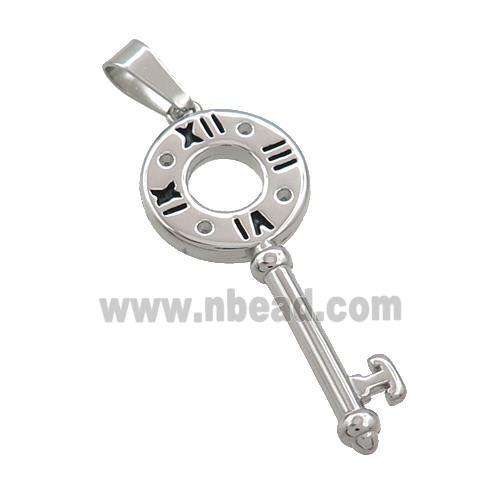 Raw Stainless Steel Key Charms Pendant
