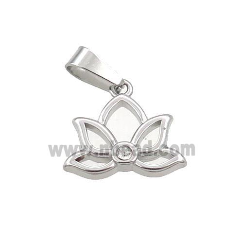 Raw Stainless Steel Lotus Pendant Flower