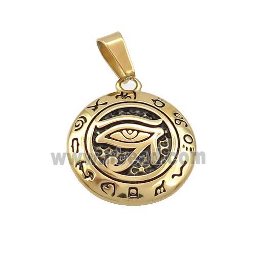 Stainless Steel Horus Eye Charms Pendant Zodiac Antique Gold