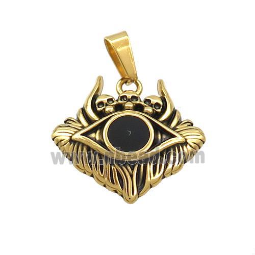 Stainless Steel Evil Eye Charms Pendant Antique Gold