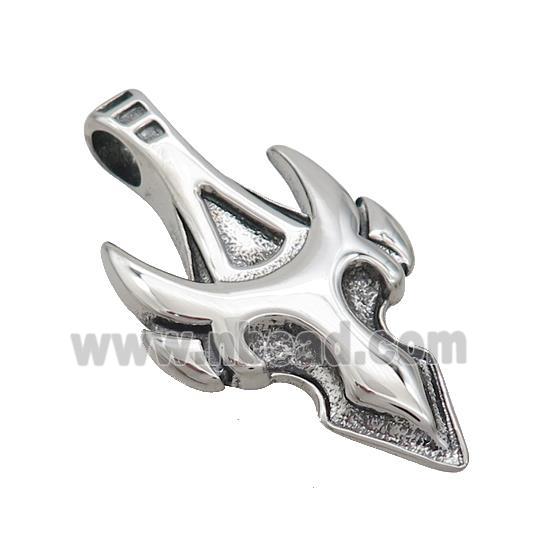 Stainless Steel Flame Charms Pendant Arrow Tauren Antique Silver
