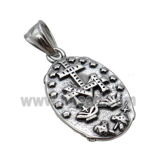 Stainless Steel Virgin Mary Charms Pendant Medal Religious Antique Silver