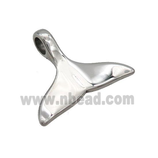Raw Stainless Steel Shark-Tail Charms Pendant