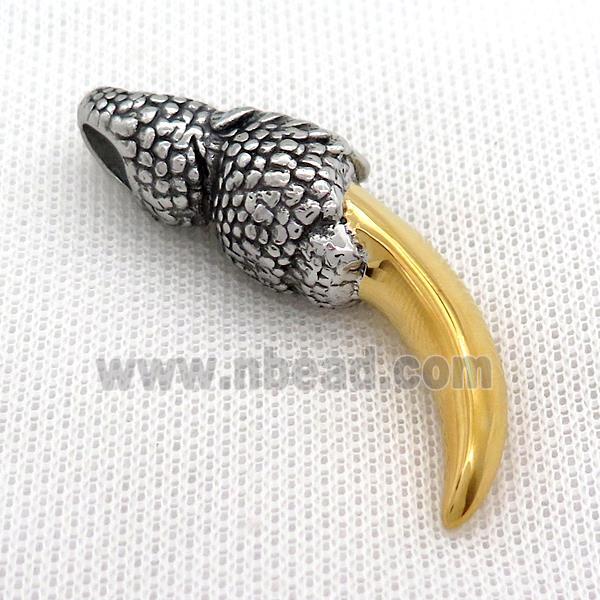 Stainless Steel Horn Pendant Gold Plated