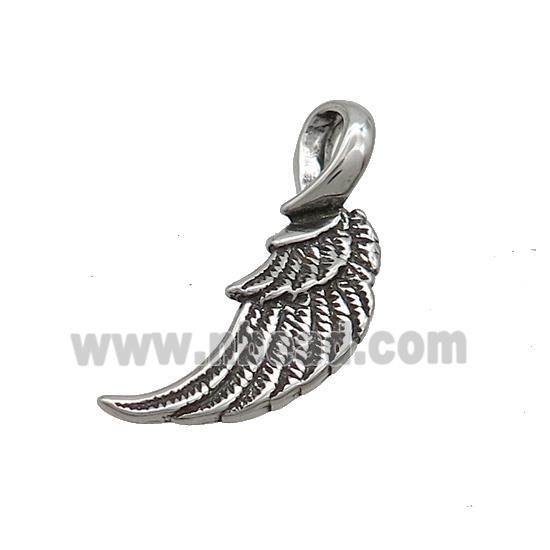 Stainless Steel Angel Wings Charms Pendant Antique Silver