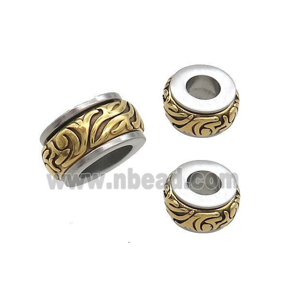 Stainless Steel Rondelle Beads Gold Plated