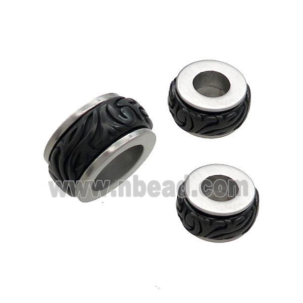 Stainless Steel Rodnelle Beads Black Plated