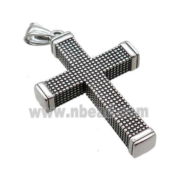 Stainless Steel Cross Pendant Charms Antique Silver