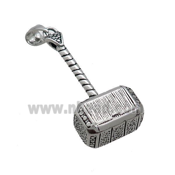 Stainless Steel Hammer Charms Pendant Antique Silver