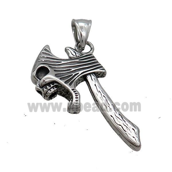Stainless Steel Thor Axe Charms Pendant Antique Silver