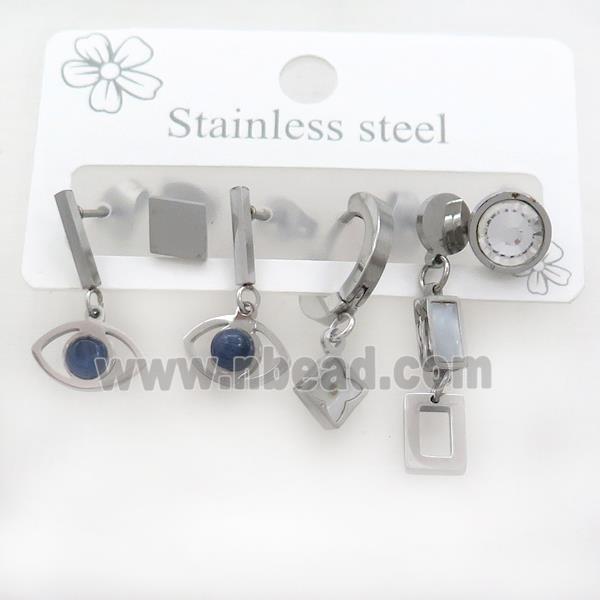 Raw Stainless Steel Earrings Eye