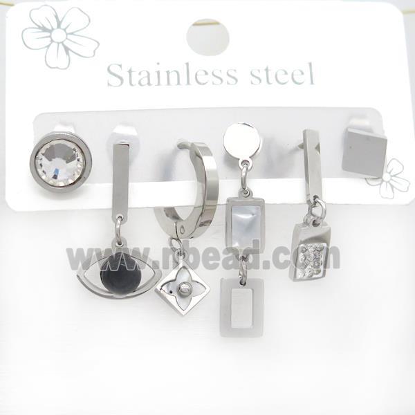 Raw Stainless Steel Earrings Mixed Shapes
