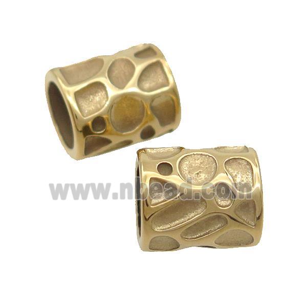 Stainless Steel Tube Beads Column Large Hole Gold Plated