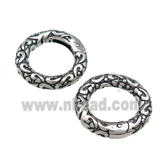 Stainless Steel Carabiner Clasp Antique Silver
