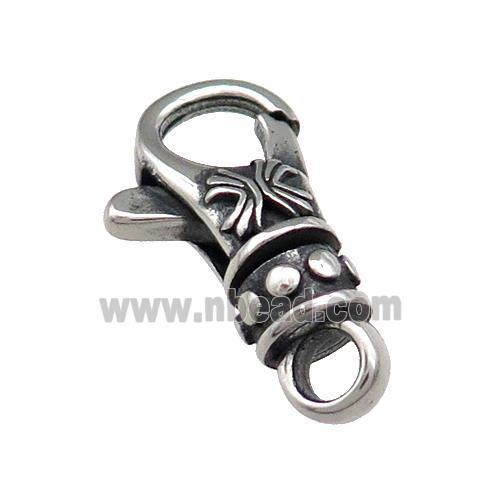 Stainless Steel Lobster Clasp Antique Silver
