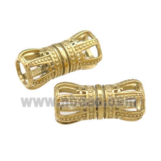 Stainless Steel Column Beads Tube Hollow Large Hole Gold Plated