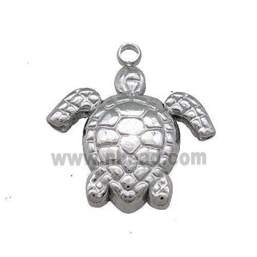 Raw Stainless Steel Tortoise Pendant