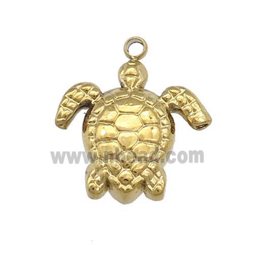 Stainless Steel Tortoise Pendant Gold Plated
