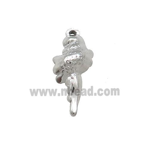 Raw Stainless Steel Spiral Shell Pendant