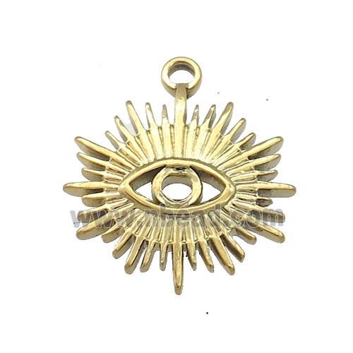 Stainless Steel Eye Charms Pendant Gold Plted